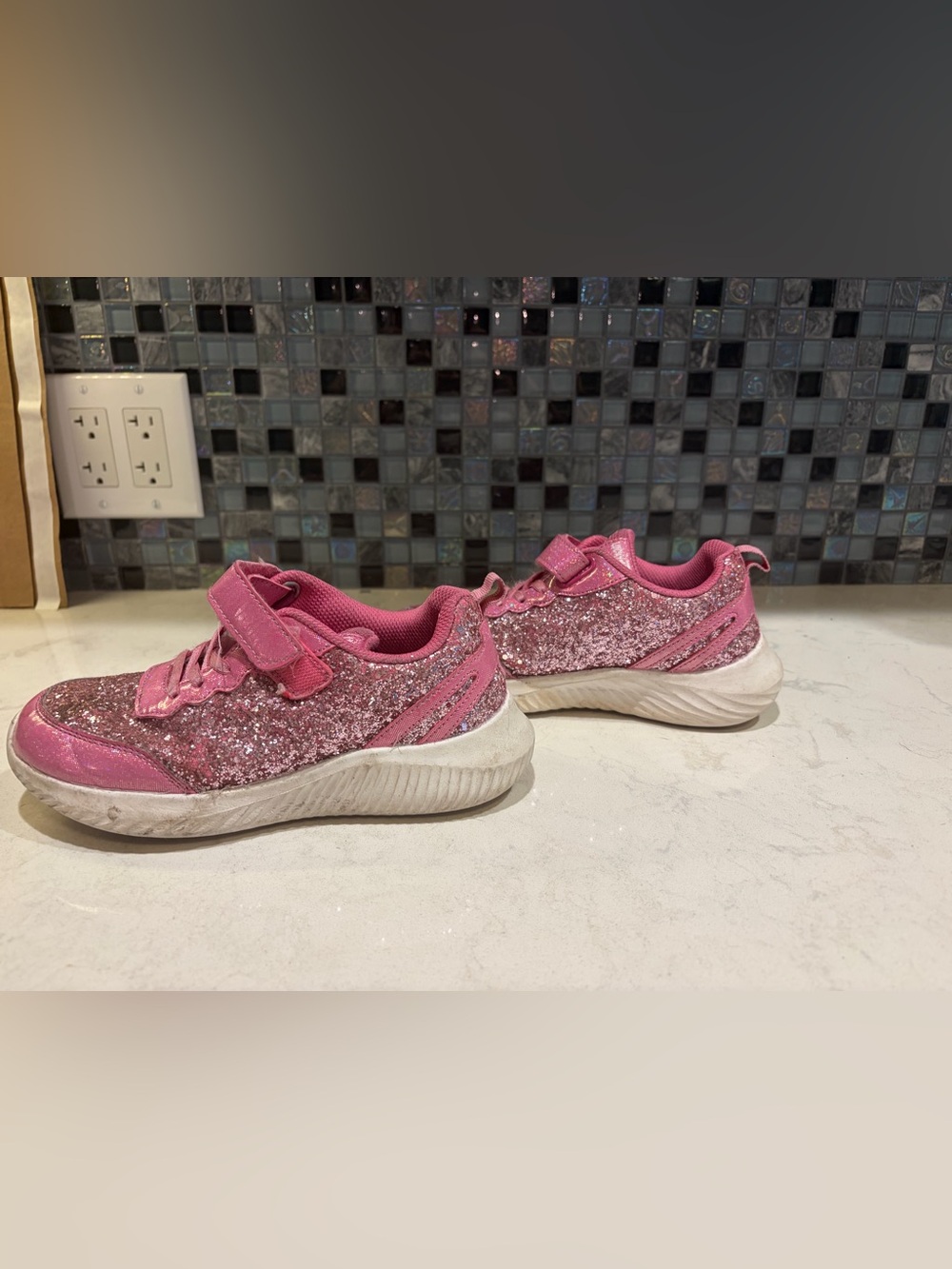 LUCKY STEP Kid's Glitter Fashion Sparkly Sneakers, size 3